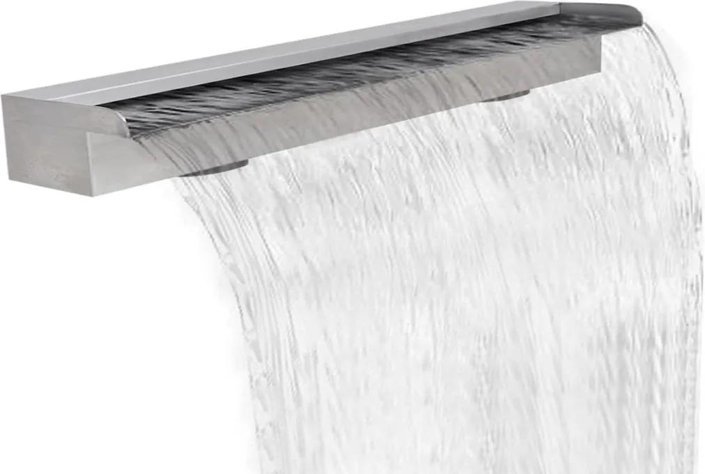 Chafariz cachoeira retangular para piscinas em aço inoxidável 150 cm