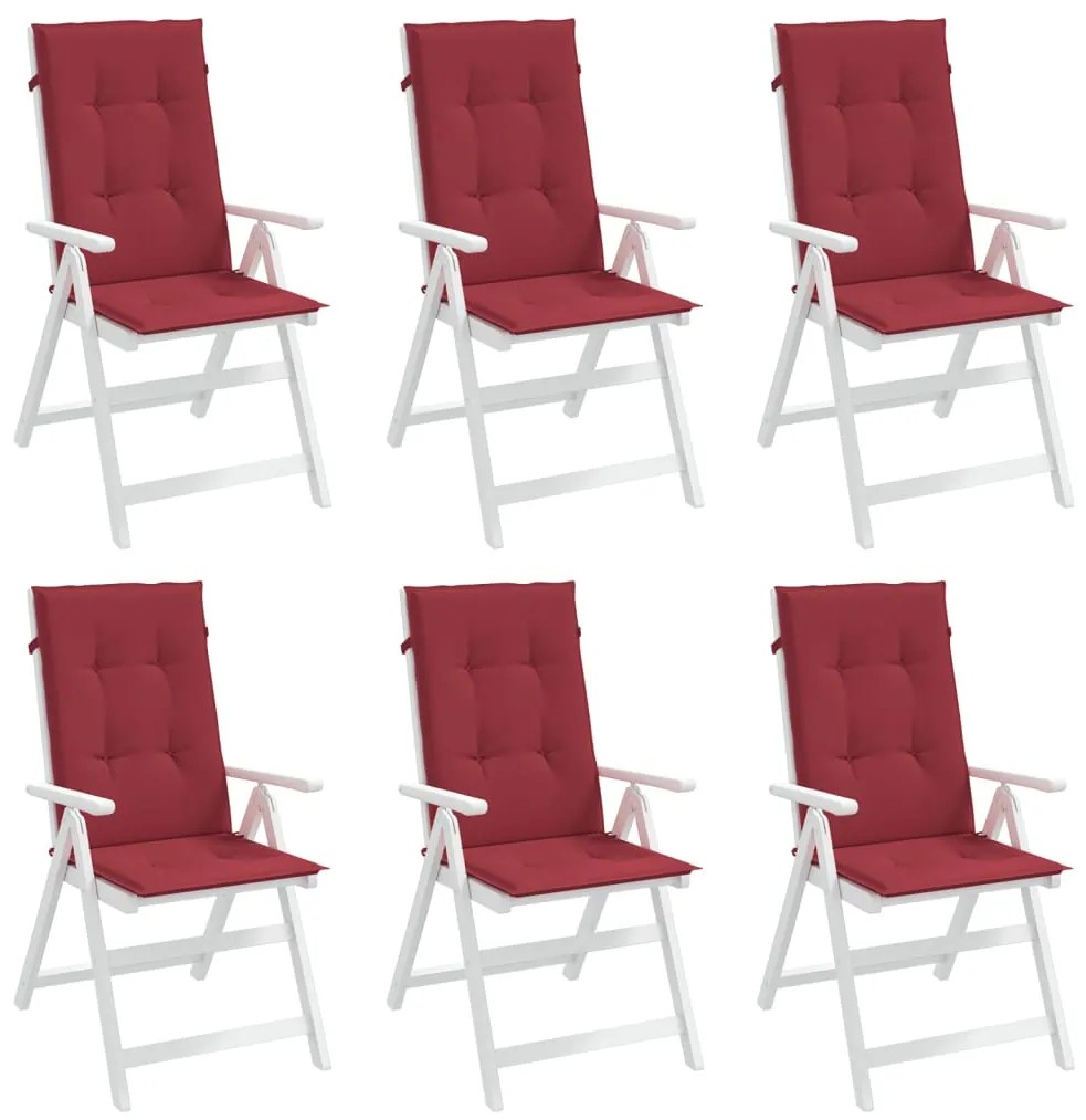 Almofadões p/ cadeiras altas jardim 6 pcs tecido vermelho tinto