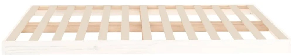 Estrutura de cama 140x190 cm madeira de pinho maciça branco
