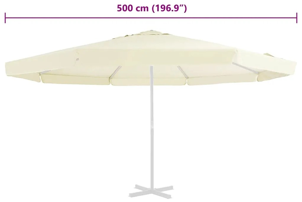 Tecido de substituição para guarda-sol 500 cm cor areia