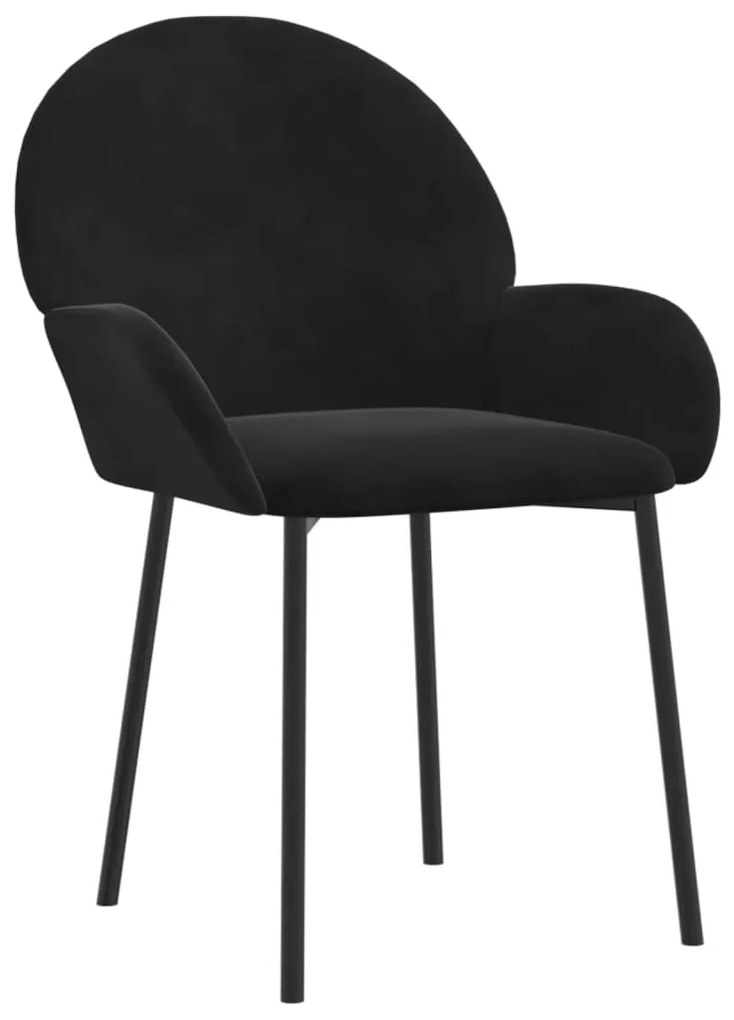 Cadeiras de jantar 2 pcs veludo preto