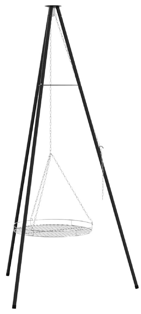 Tripé para Cozinhar ao Ar Livre com Grelha 170 cm Aço