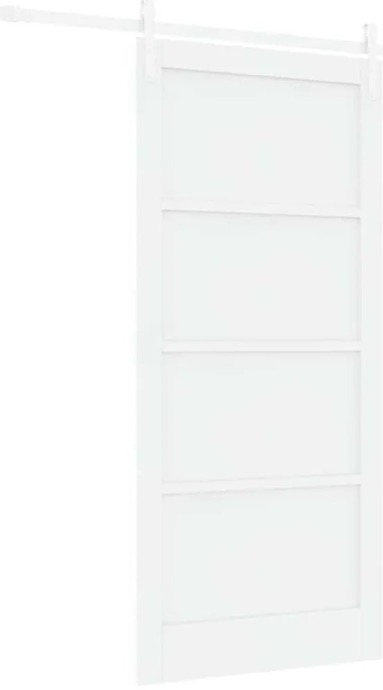Porta Deslizante vidaXL com Conjunto de Ferragens Branca 93x202 cm Mad