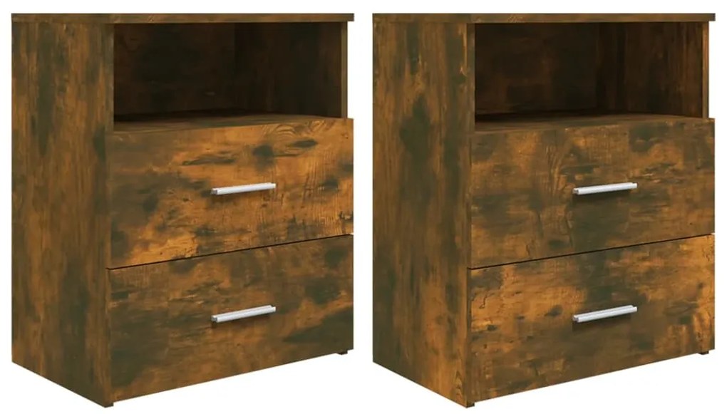 Mesas de cabeceira 2 pcs 50x32x60 cm cor carvalho fumado