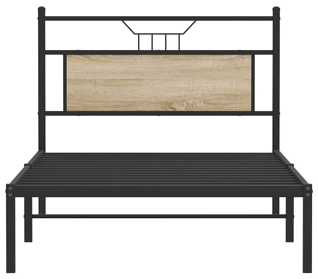 Estrutura de cama sem colchão 107x203 cm carvalho sonoma