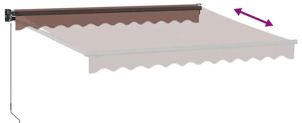 Toldo retrátil manual 300x250 cm castanho