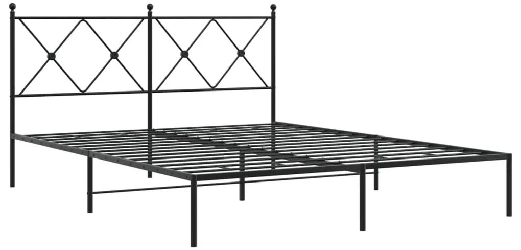 Estrutura de cama com cabeceira 160x200 cm metal preto