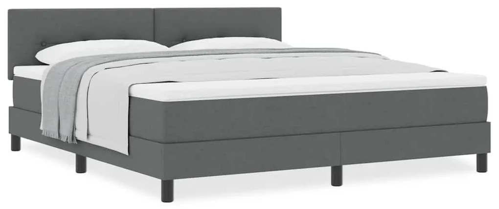 Cama Box com Colchão Cinza Escuro 180x200 cm Tecido