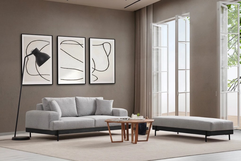 Pouffe Eti – Cinzento – 158x68x38 cm