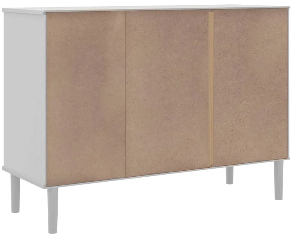 Aparador SENJA aspeto de vime 112x40x80 cm pinho maciço branco