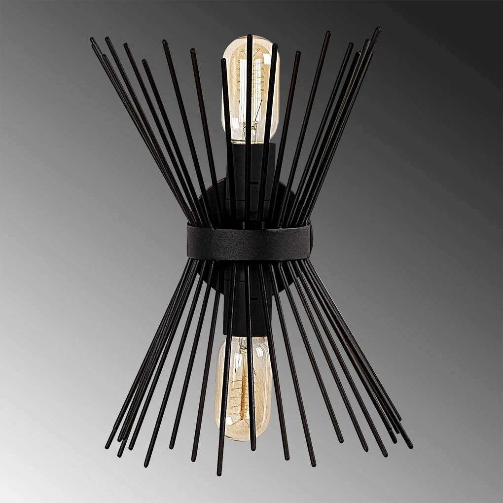 Aplique de Parede Kirpi – Preto – 23 x 16 cm