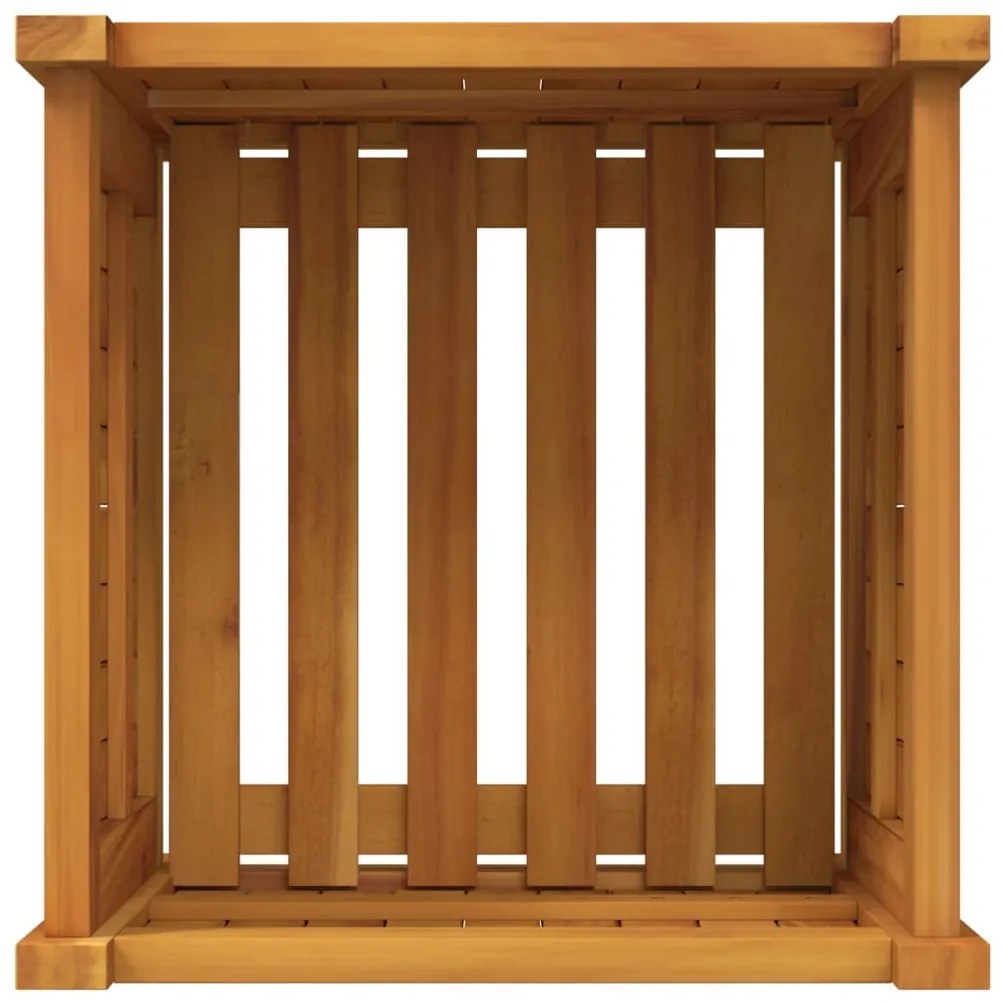 Vaso/floreira de jardim com forro 42x42x40 cm acácia maciça