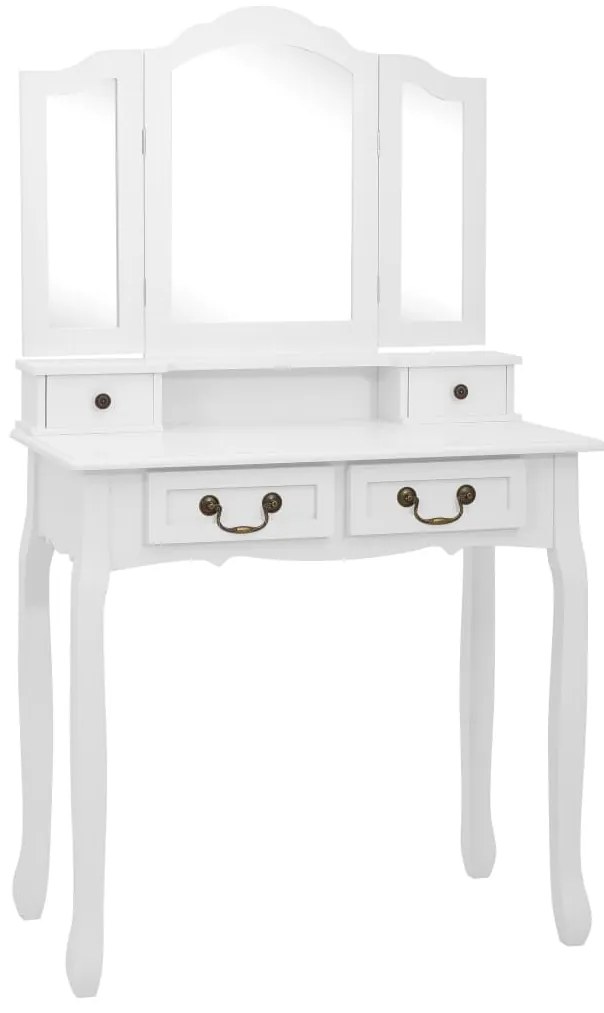 Conj. toucador com banco 80x69x141 cm madeira paulownia branco