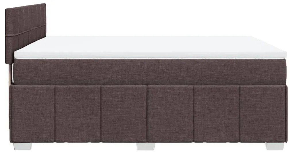 Cama com molas/colchão 140x200 cm tecido castanho-escuro