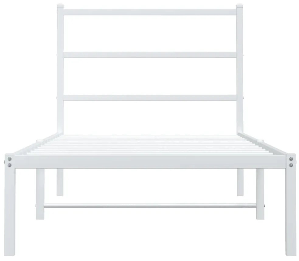 Estrutura de cama com cabeceira 90x190 cm metal branco