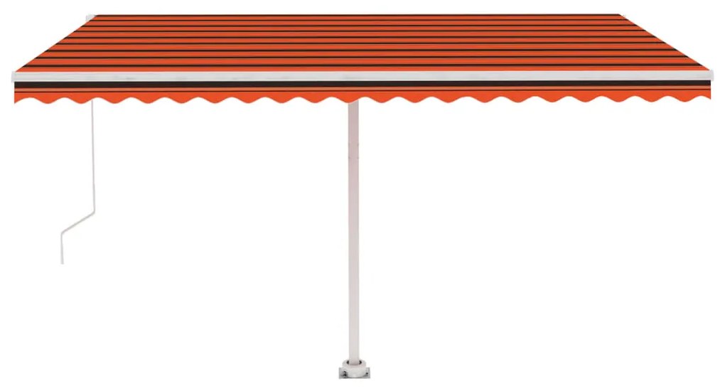 Toldo retrátil manual com LED 400x300 cm laranja e castanho