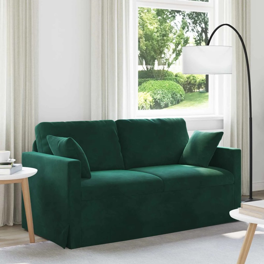 vidaXL Sofá Verde Escuro 158 x 78 x 80 cm Veludo