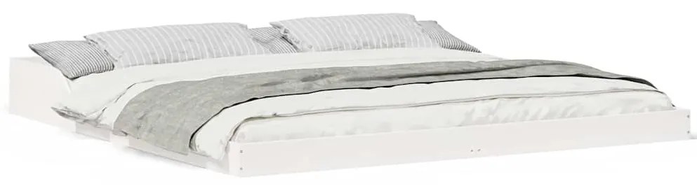Estrutura da Cama Branco 180 x 220 cm Madeira de pinho maciça