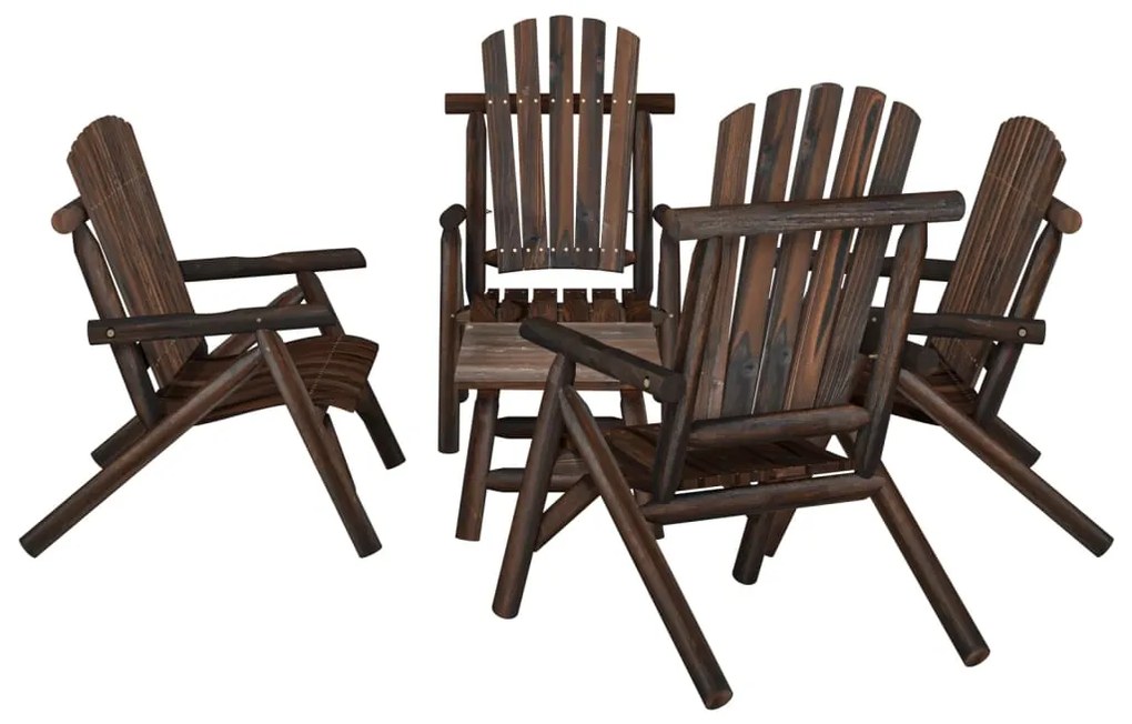 vidaXL 5 pcs conjunto lounge de jardim madeira de abeto maciça