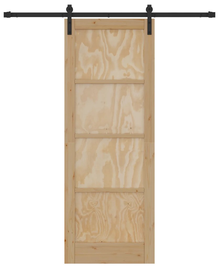 Porta Deslizante com Conjunto de Ferragens 78x211 cm Madeira Maciça de