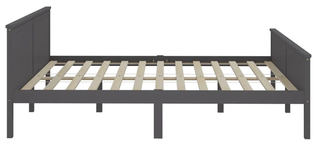 Estrutura de cama 180x200 cm madeira pinho maciço cinzento