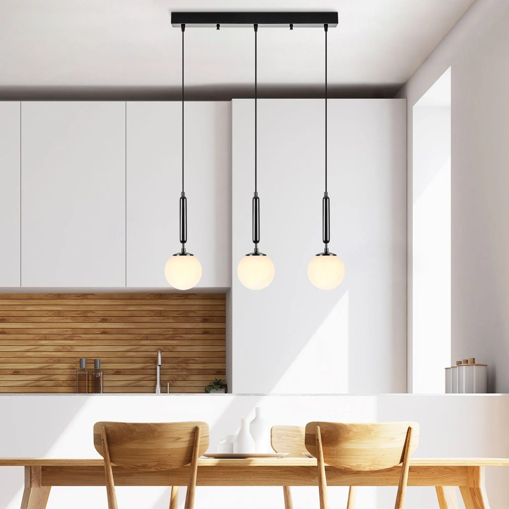 Candeeiro Suspenso King – Preto e Branco – 62 x 15 x 134 cm