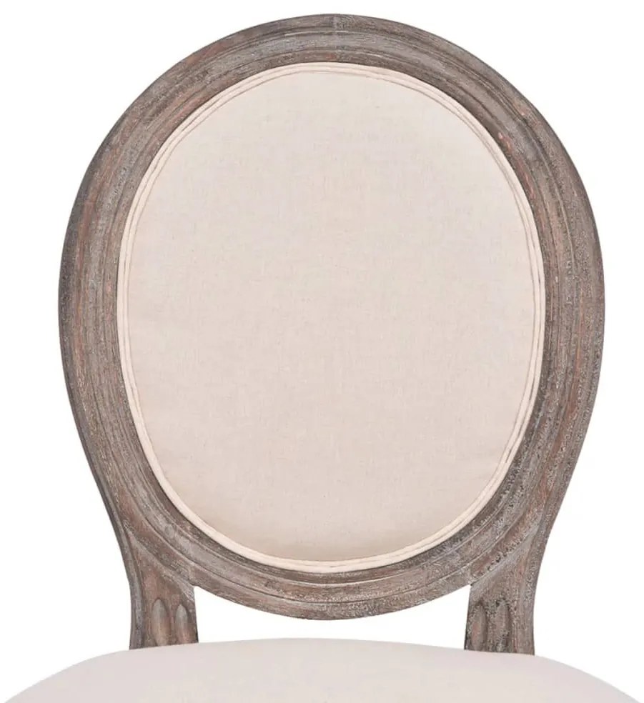 Cadeiras de jantar 4 pcs tecido cor creme