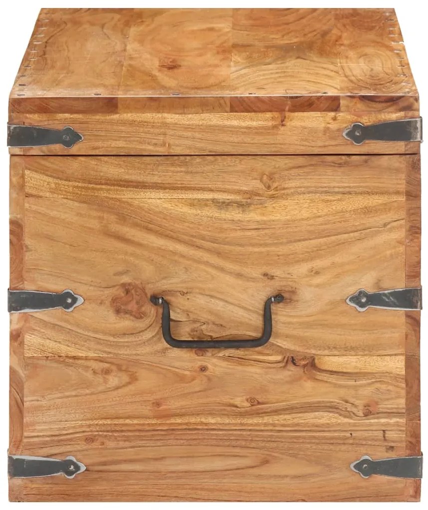Baú 90x40x40 cm madeira de acácia maciça