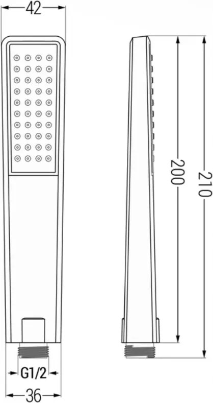 Mexen Uno DR72 conjunto de duche embutido, preto - 71435DR72-70