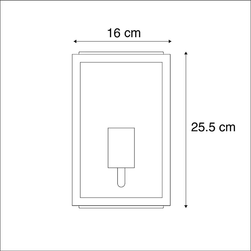 LED Aplique preto lâmpada-WiFi-A60 IP44- ROTTERDAM 2 Moderno,Rústico