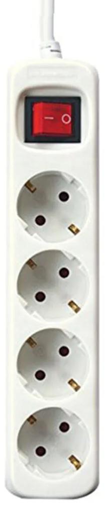 Extensão com 4 tomadas com interruptor Silver Electronics Branco - 3 m