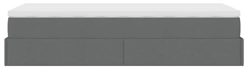 Estrutura cama otomana colchão 90x190 cm tecido cinzento escuro