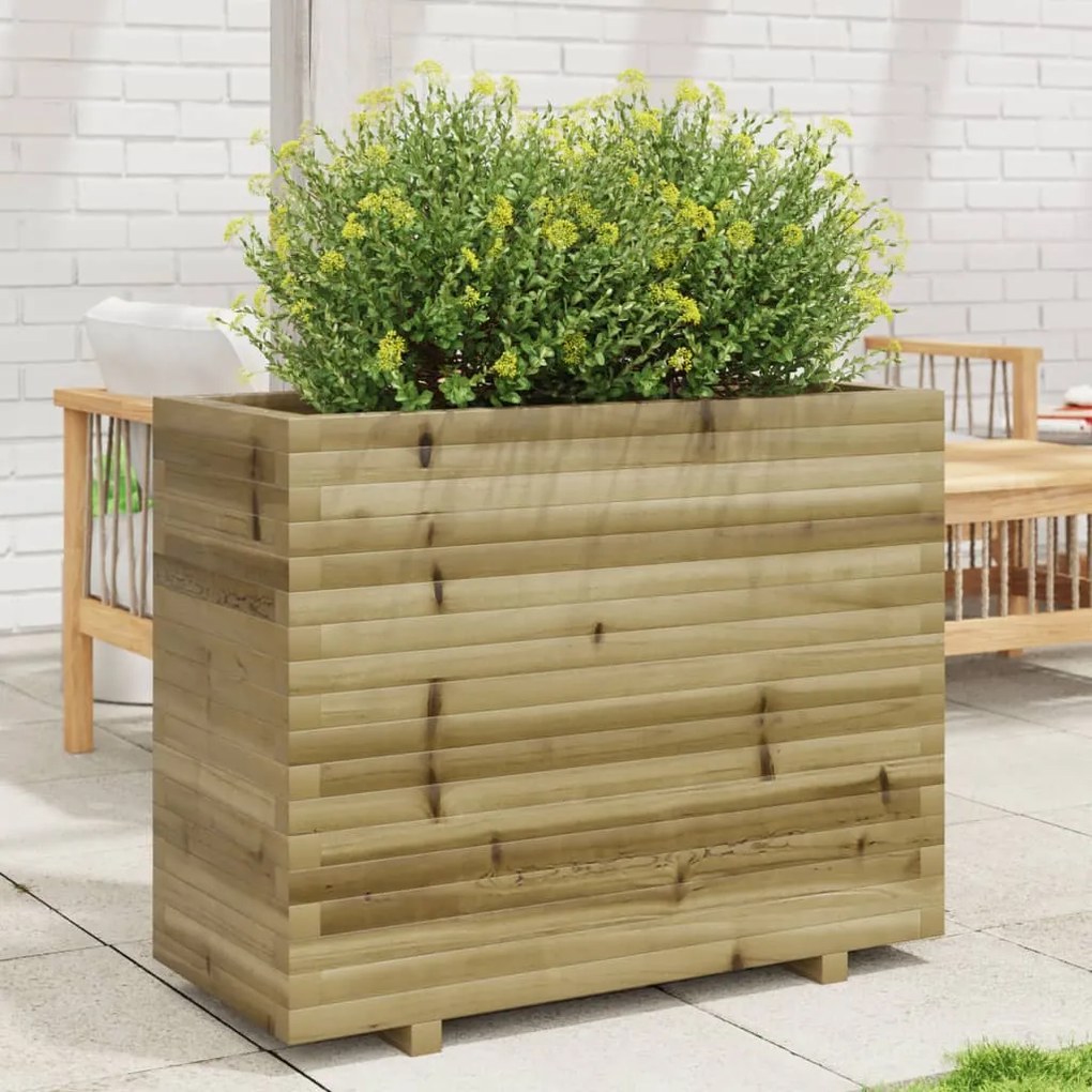 Vaso/floreira de jardim 90x40x72,5 cm madeira pinho impregnada