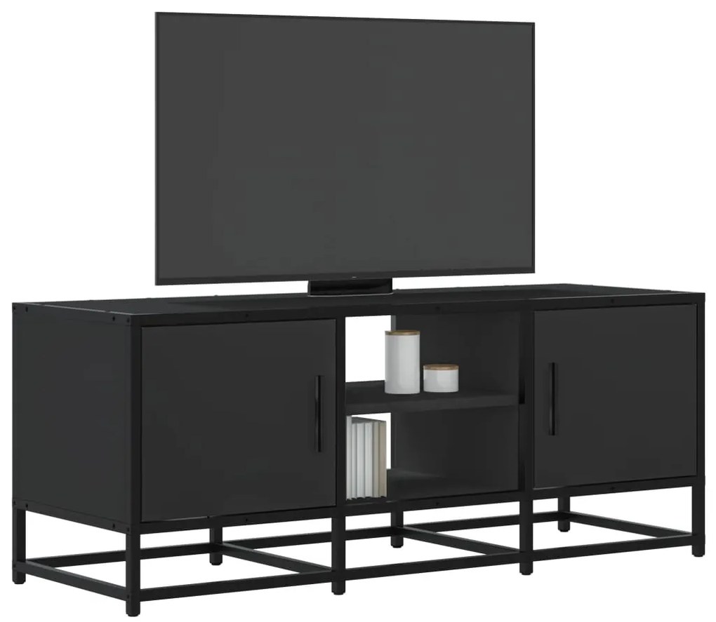 vidaXL Móvel para TV 100x35x41 cm derivados de madeira/metal preto