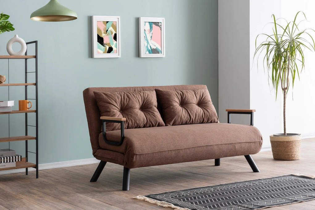 Sofá-Cama 2 Lugares Sando – Castanho Claro – 175 cm x 133 cm