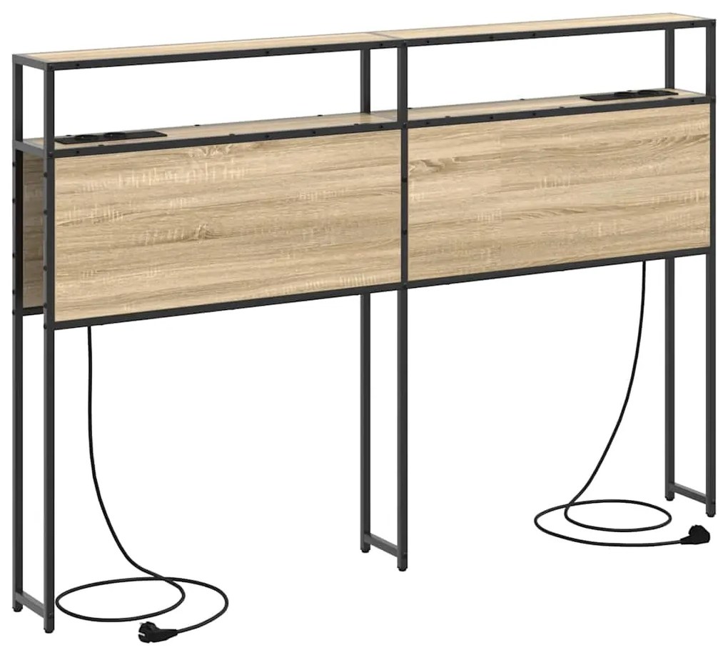 Cabeceira de armazenamento com cabeceira Carvalho Sonoma 135 cm