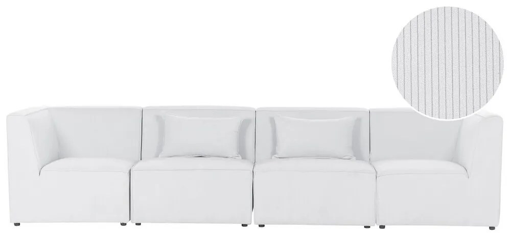 Sofá modular de 4 lugares em bombazine branco sujo LEMVIG Beliani