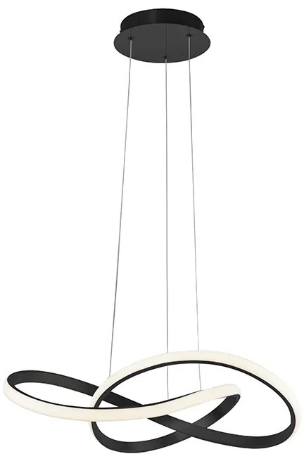 Candeeiro Pendente Preto 57 cm 3-Passos Dimmer Incl. LED - Viola Due Design