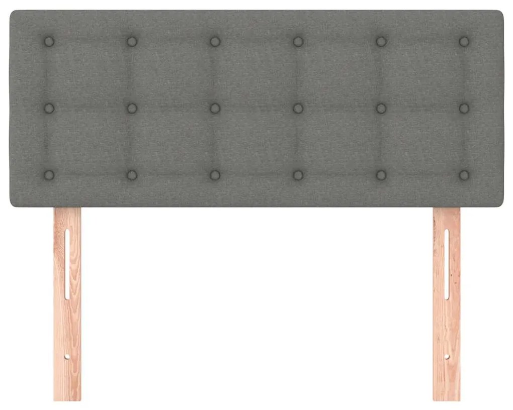 Cabeceira de cama tecido 80x5x78/88 cm cinzento-escuro