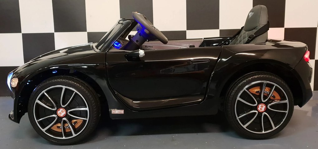 Carro eletrico infantil 12V Bentley EXP , pneus Borracha, Assento de couro, Controlo Remoto PRETO