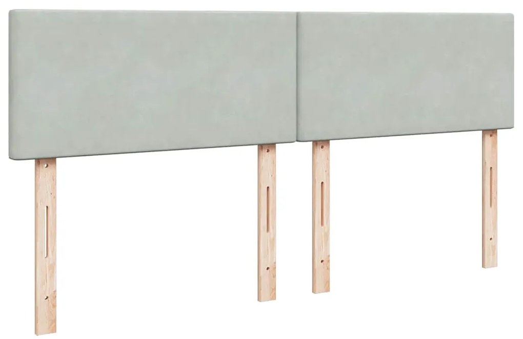 Cama com molas/colchão 180x200 cm veludo cinzento-claro