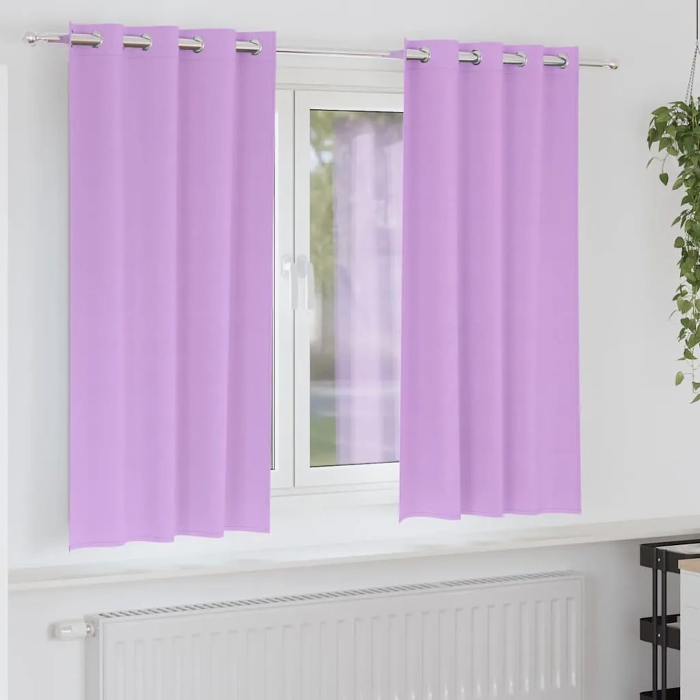 vidaXL Cortinas com cortinas 2 pcs Roxo 175 x 140 cm Poliéster