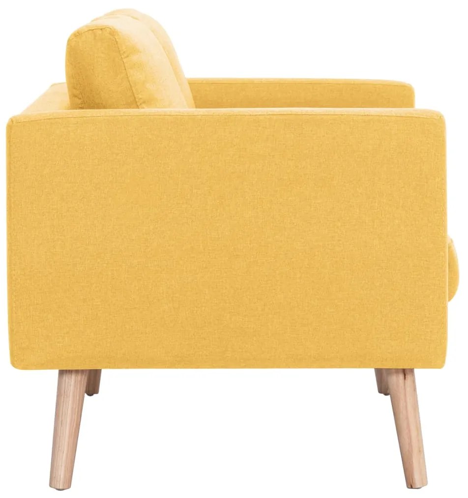 Sofá de 3 lugares em tecido amarelo
