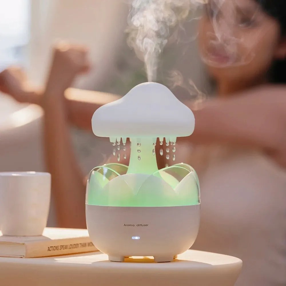 Difusor de Aromas Nuvem – Humidificador Elétrico com Luz Noturna e Son