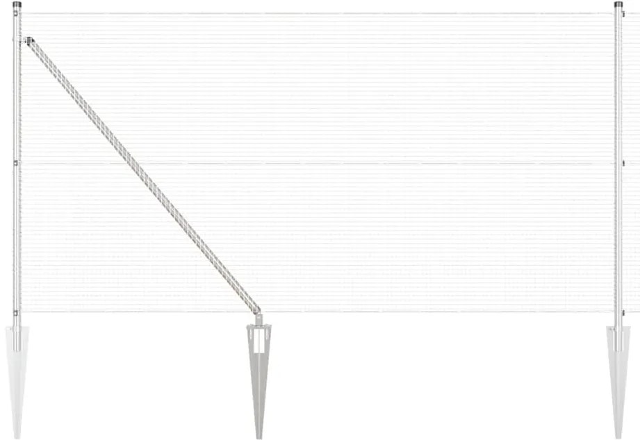 Conjunto de Postes de Cerca Conjunto de 2 Aço Galvanizado 10 x 1 m