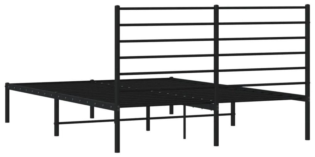 Estrutura de cama com cabeceira 160x200 cm metal preto