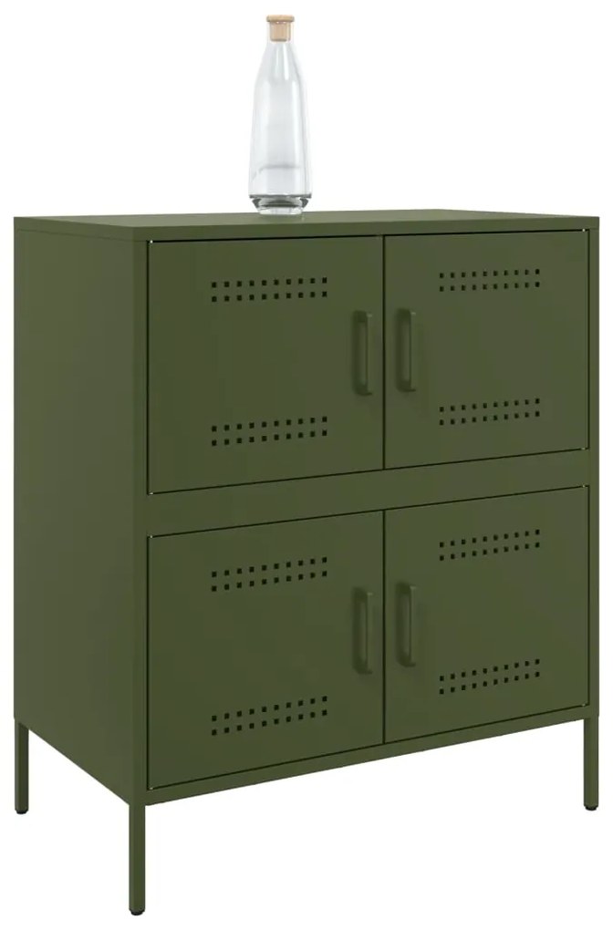 Aparador 68x39x79 cm aço verde azeitona
