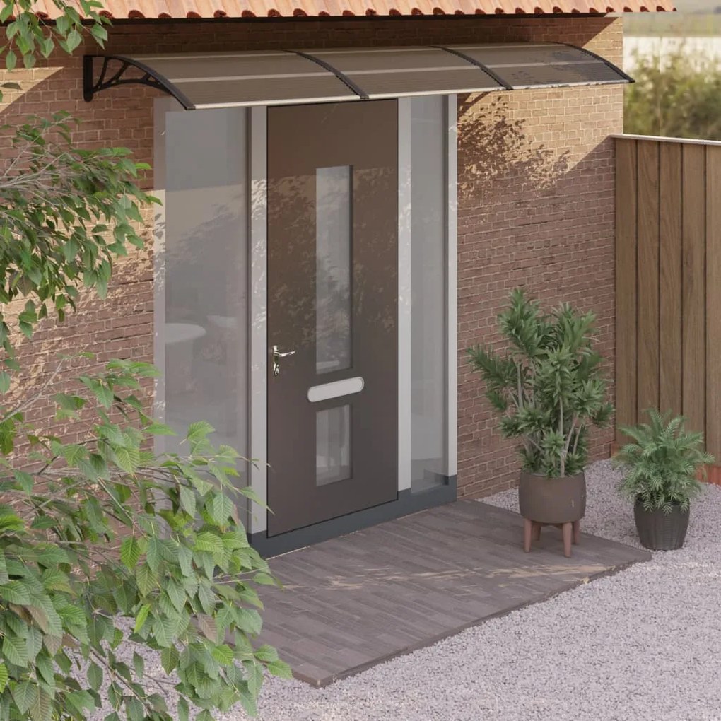 153584 vidaXL Toldo de porta 300x80 cm policarbonato preto