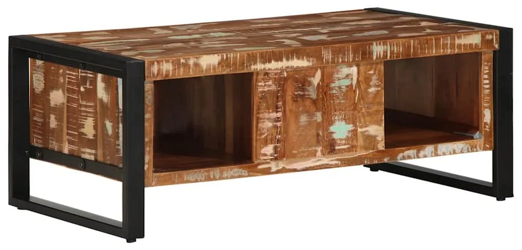 Mesa de centro multicor 90x50x36 cm madeira maciça recuperada