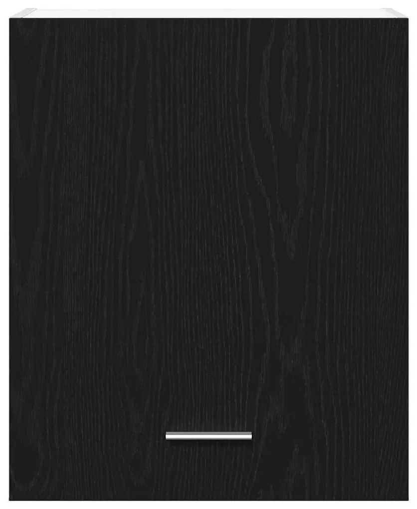 Armário Suspenso de Carvalho Preto 50x31x60 cm, feito de madeira de en